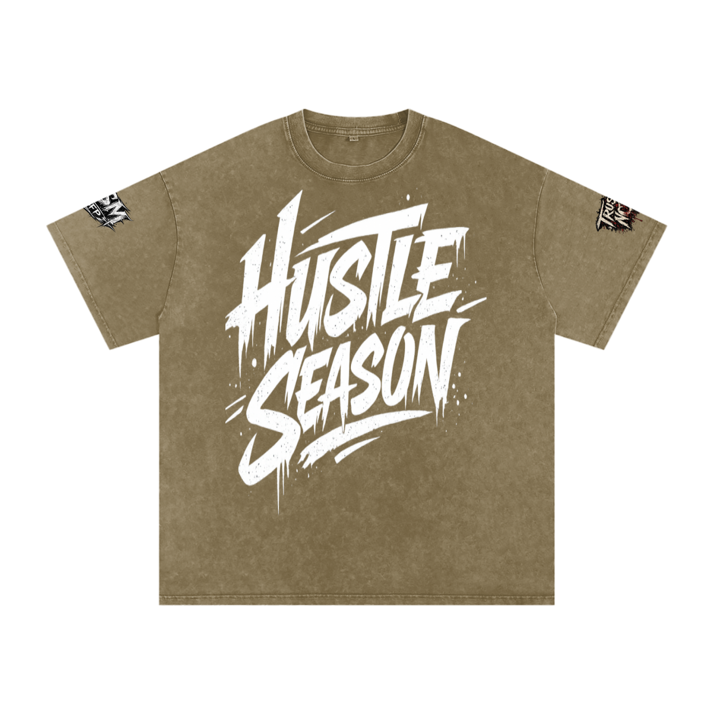 HUSTLE SEASON Snow Washed Oversized Cotton T-Shirt