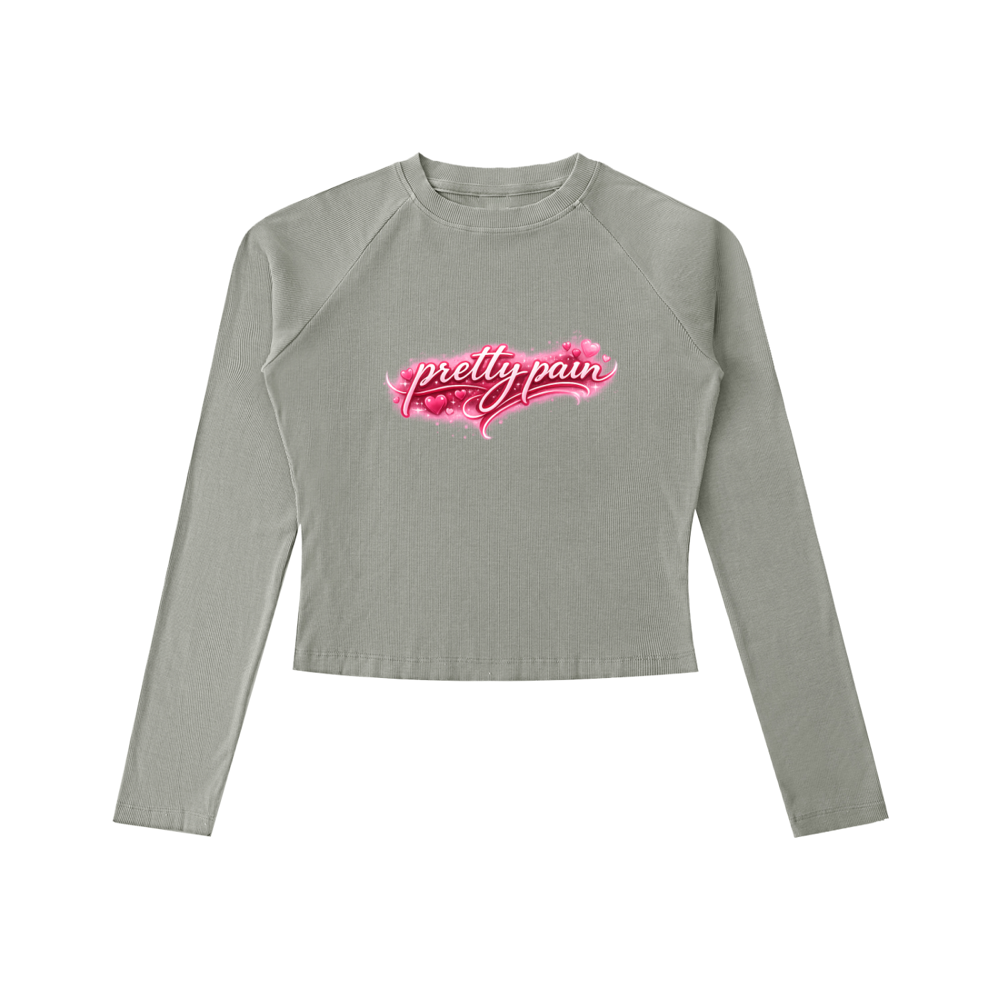 Dyed Washed Raglan Long Sleeve Slim T-Shirt