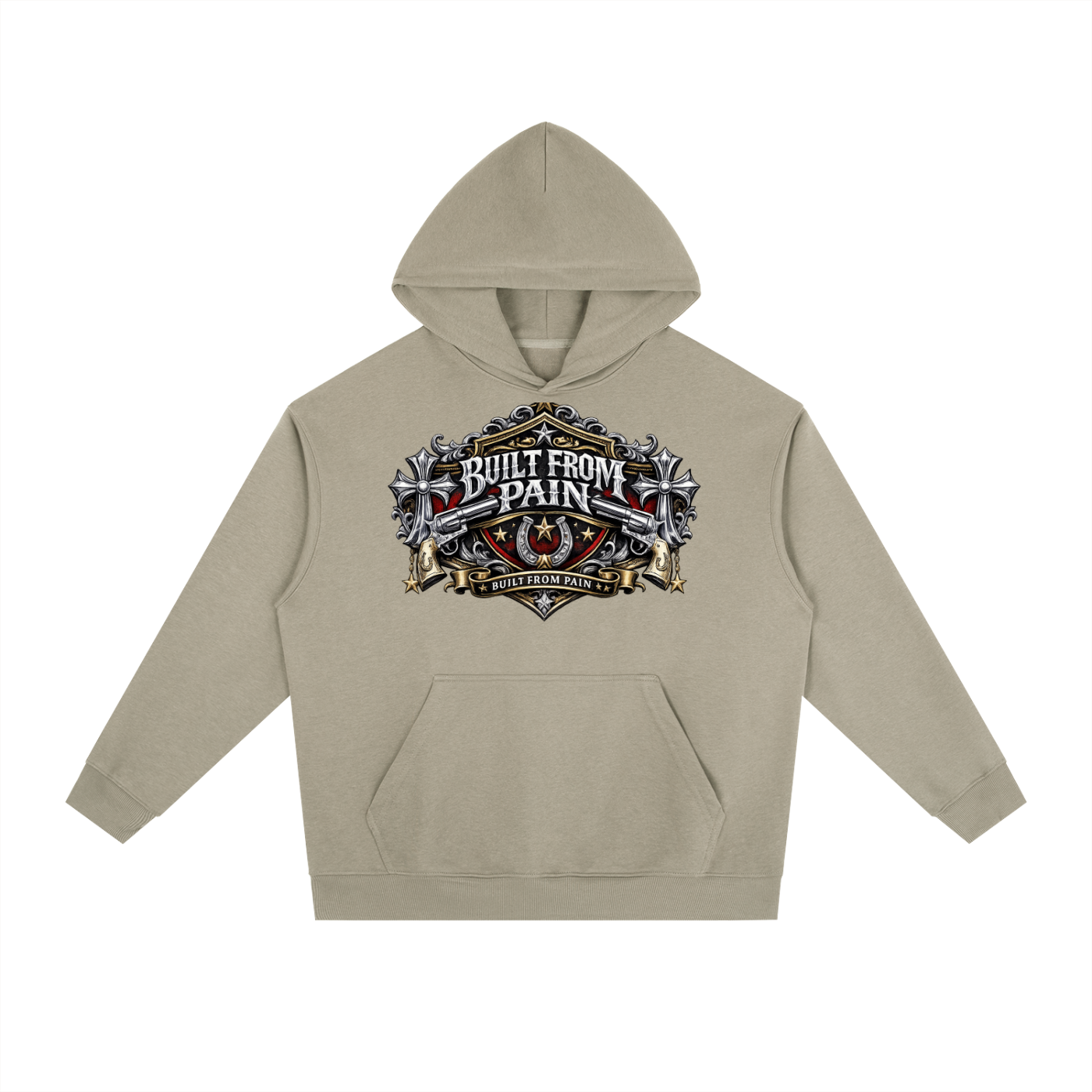2 GUNS CHROME Essential Heavyweight Drop-Shoulder Hoodie