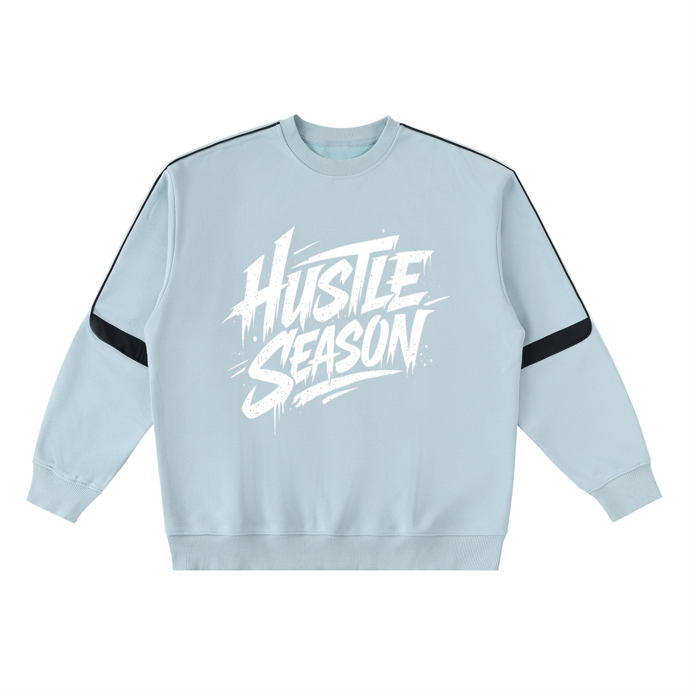 HUSTLE SEASON Oversized Crewneck Taped Sweatshirt