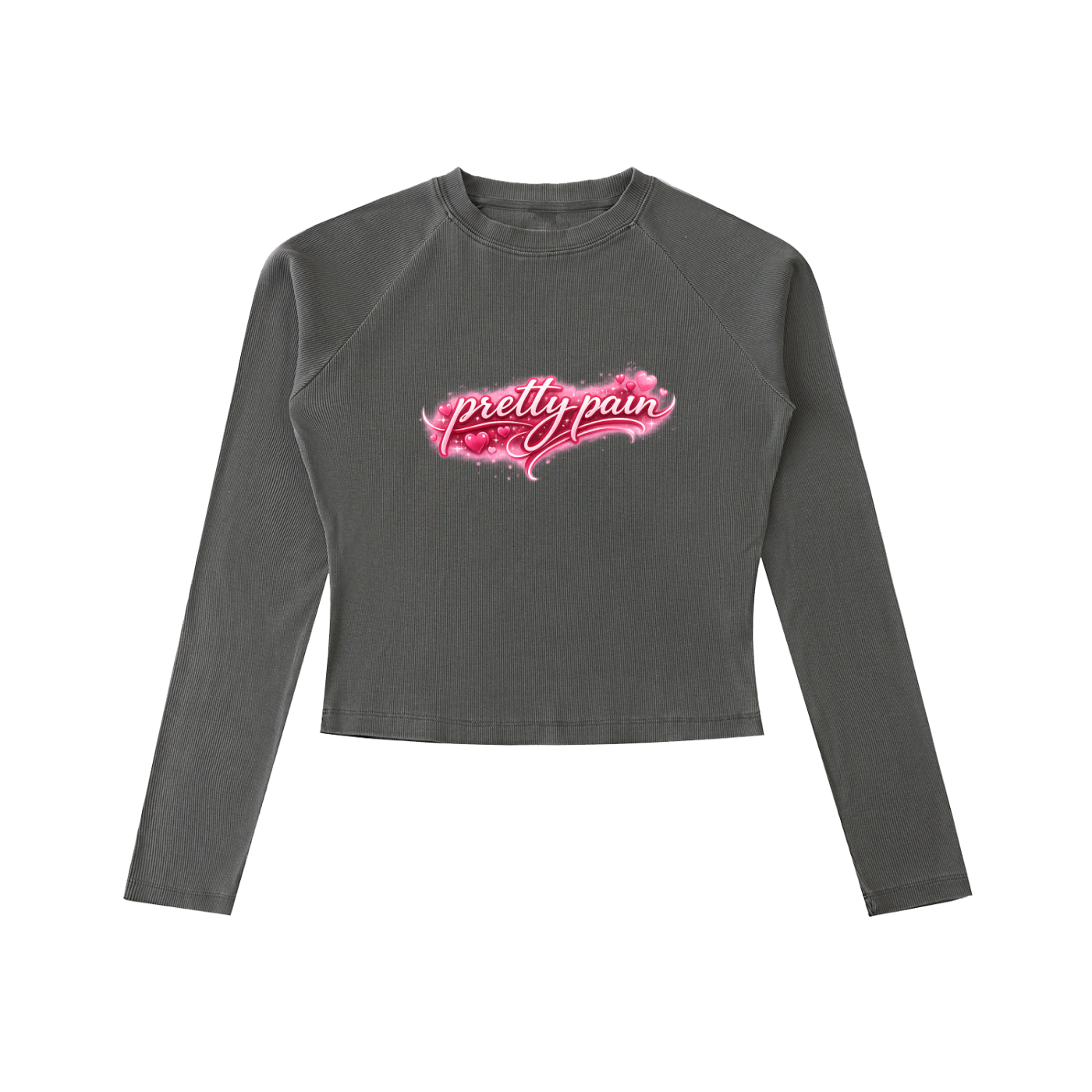 Dyed Washed Raglan Long Sleeve Slim T-Shirt