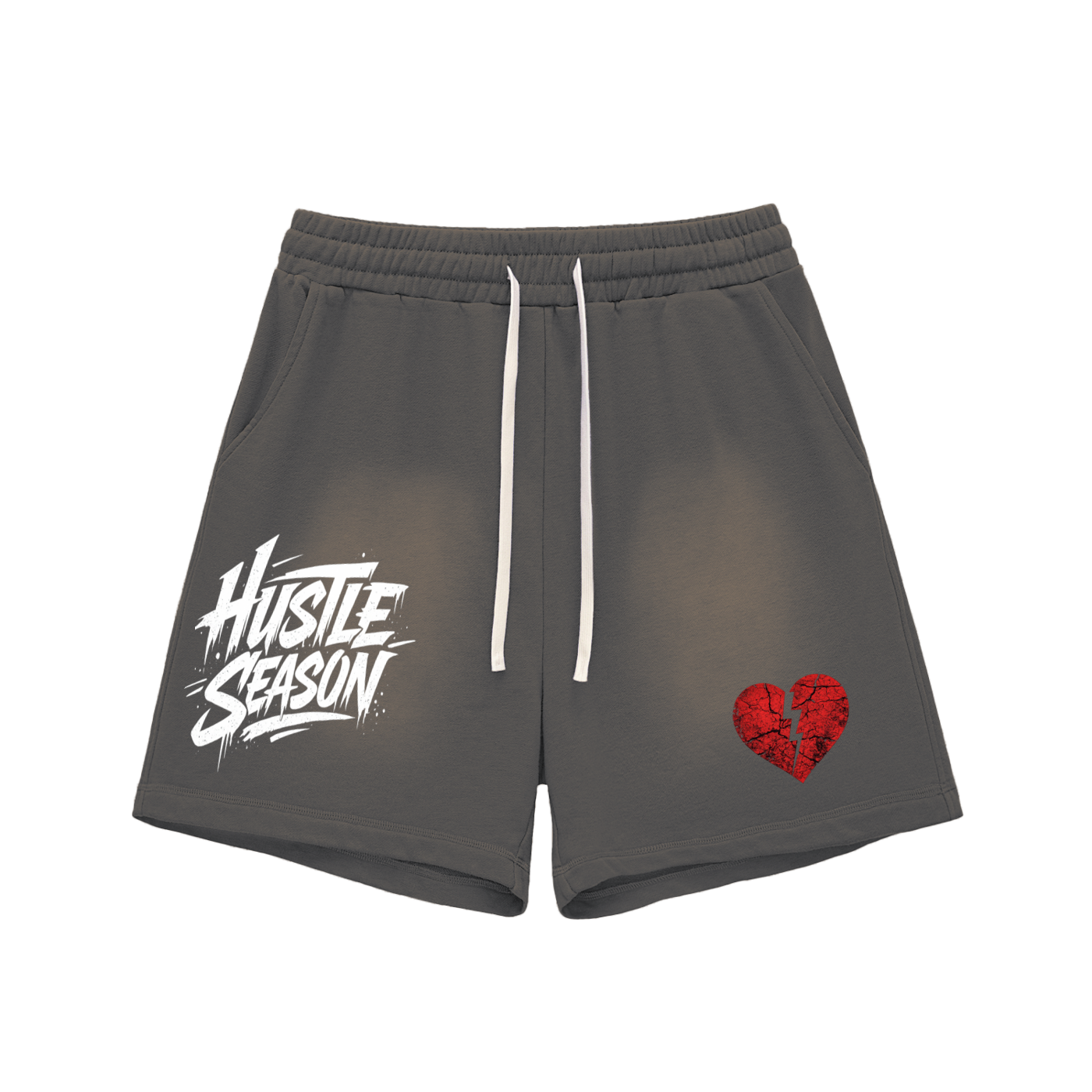 Sun Fade Raw Edge Cotton Shorts