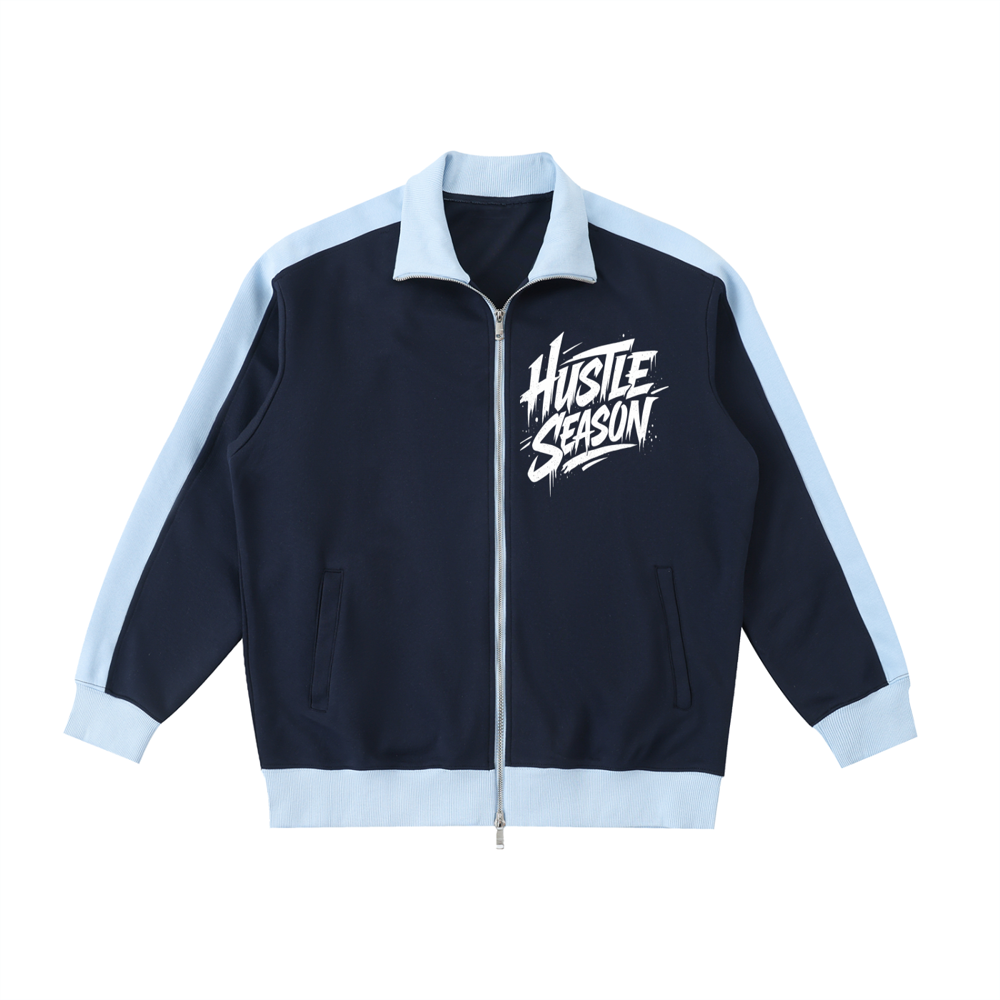 Contrast Trim Stand Collar Jacket