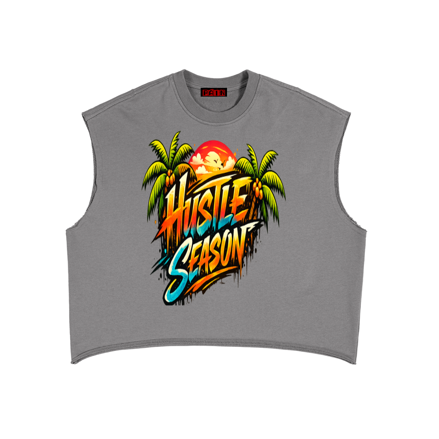 HUSTLE SEASON French Terry Boxy Tank Top