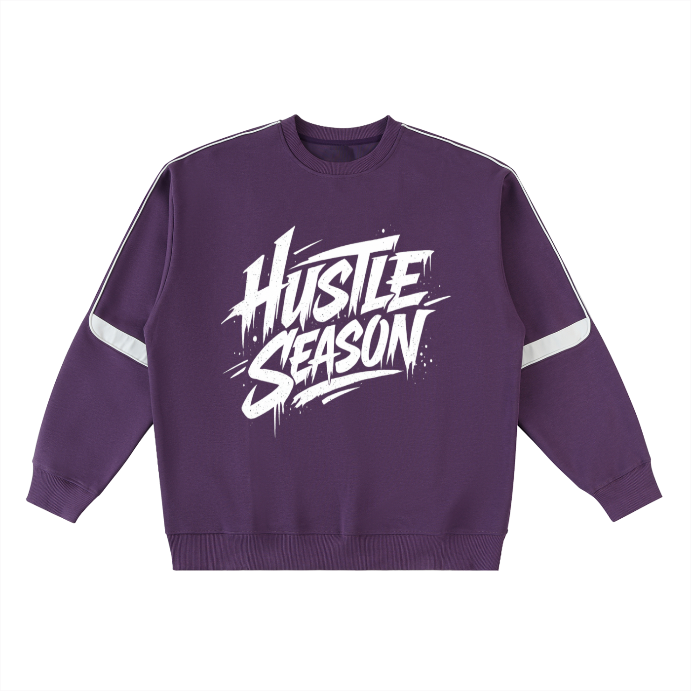 HUSTLE SEASON Oversized Crewneck Taped Sweatshirt