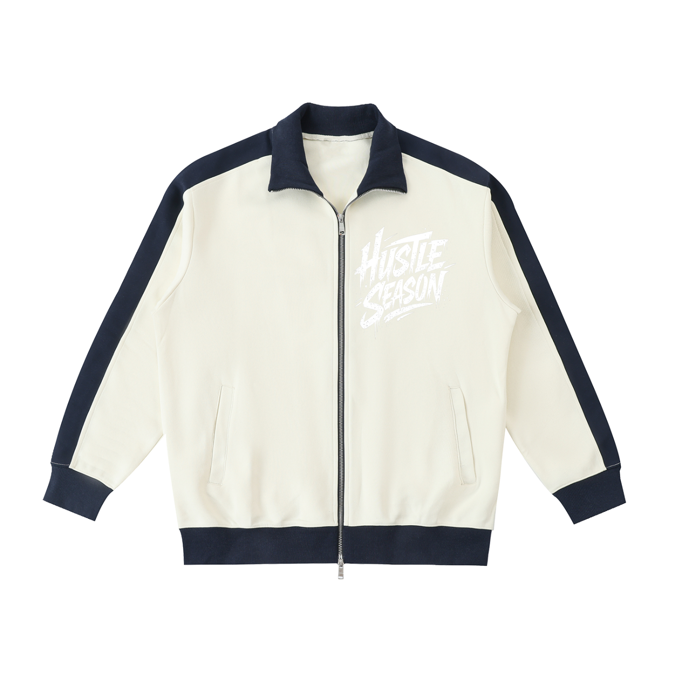 Contrast Trim Stand Collar Jacket