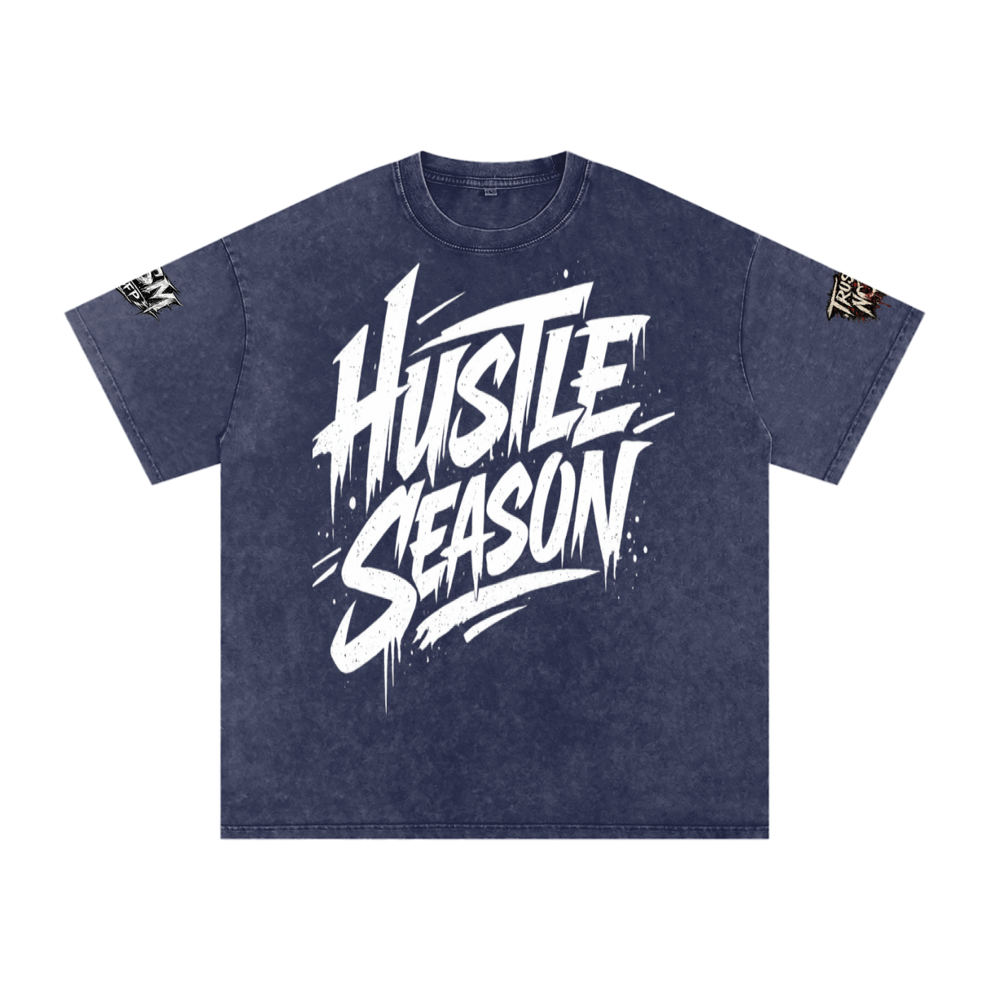 HUSTLE SEASON Snow Washed Oversized Cotton T-Shirt