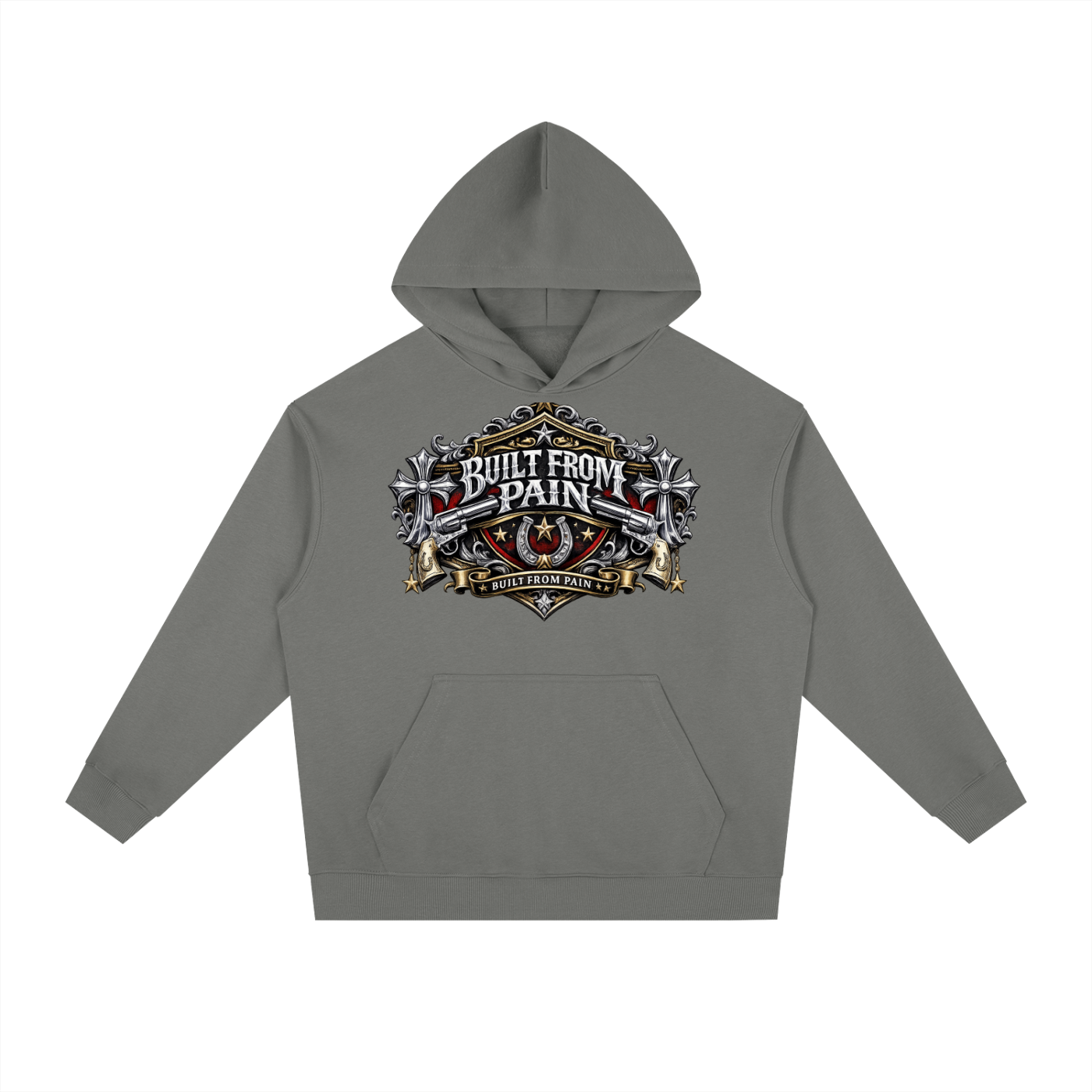2 GUNS CHROME Essential Heavyweight Drop-Shoulder Hoodie