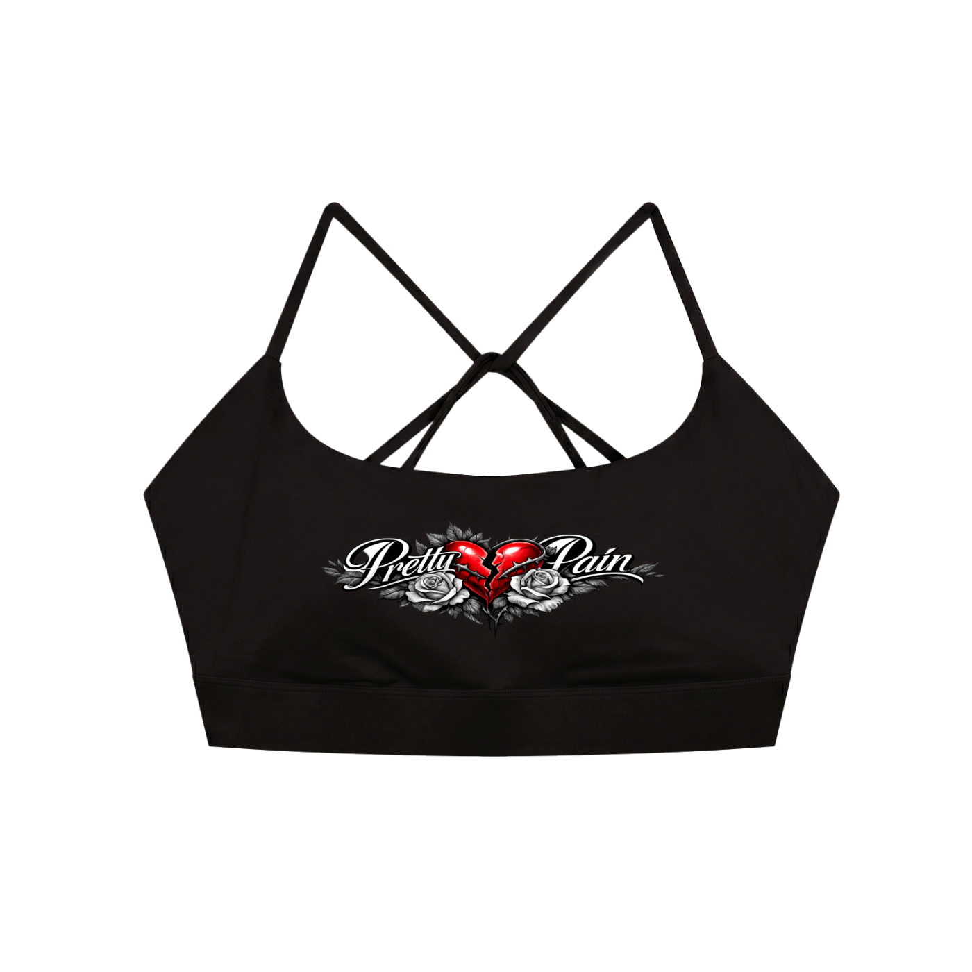 PRETTY PAIN Strappy Criss Cross Yoga Sports Bra
