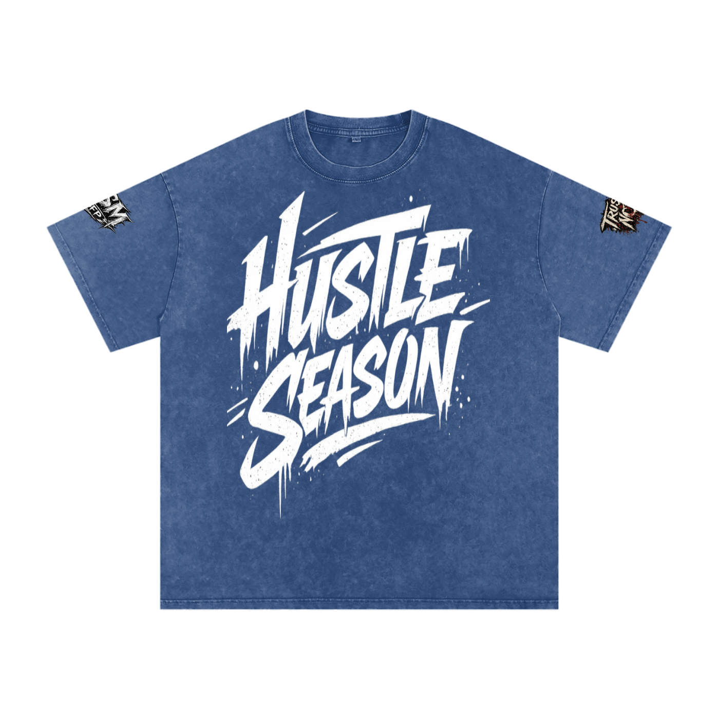 HUSTLE SEASON Snow Washed Oversized Cotton T-Shirt